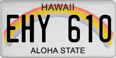HI license plate EHY610