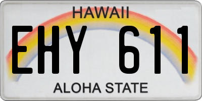 HI license plate EHY611