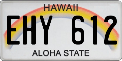 HI license plate EHY612