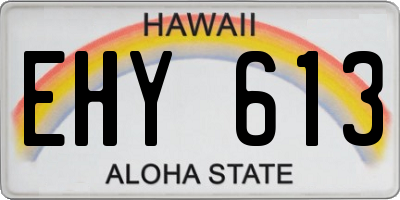 HI license plate EHY613