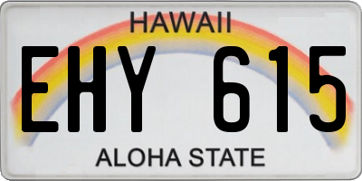 HI license plate EHY615