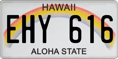 HI license plate EHY616