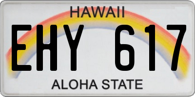 HI license plate EHY617