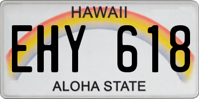 HI license plate EHY618
