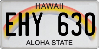 HI license plate EHY630