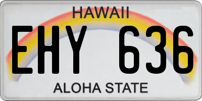 HI license plate EHY636