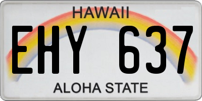 HI license plate EHY637