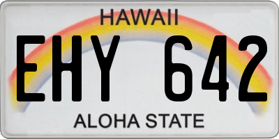HI license plate EHY642