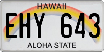 HI license plate EHY643