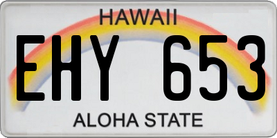 HI license plate EHY653