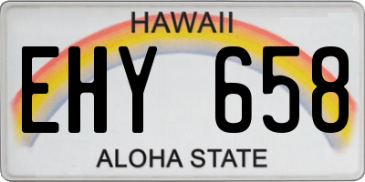 HI license plate EHY658