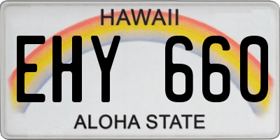HI license plate EHY660