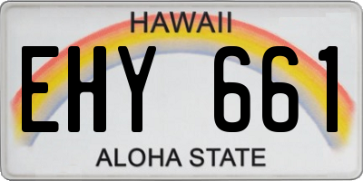 HI license plate EHY661