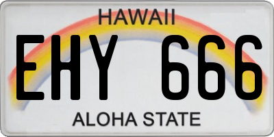 HI license plate EHY666