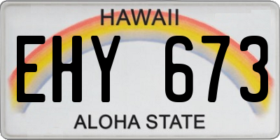 HI license plate EHY673