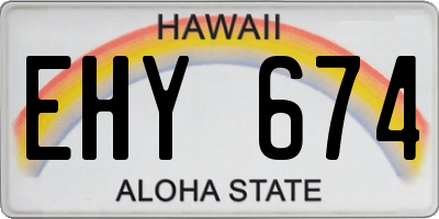 HI license plate EHY674