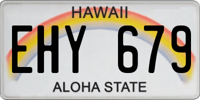HI license plate EHY679