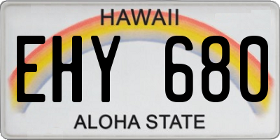 HI license plate EHY680