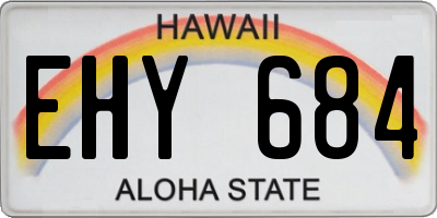 HI license plate EHY684