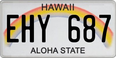 HI license plate EHY687
