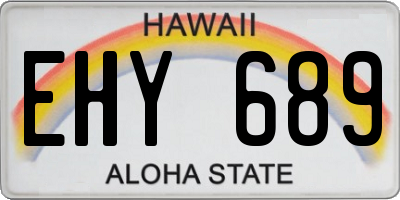 HI license plate EHY689
