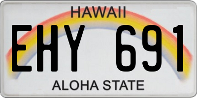 HI license plate EHY691