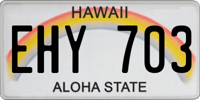HI license plate EHY703