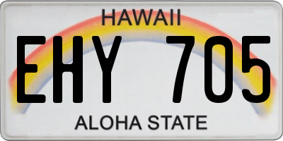 HI license plate EHY705