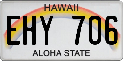 HI license plate EHY706