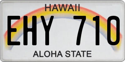HI license plate EHY710