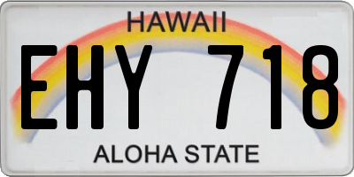 HI license plate EHY718