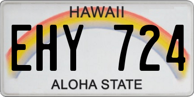HI license plate EHY724