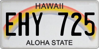 HI license plate EHY725