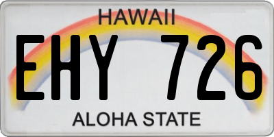HI license plate EHY726