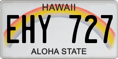 HI license plate EHY727