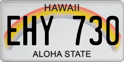 HI license plate EHY730