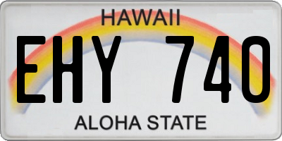 HI license plate EHY740