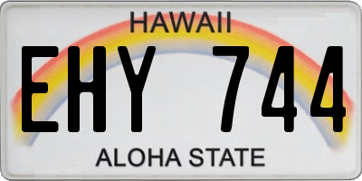 HI license plate EHY744