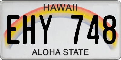 HI license plate EHY748