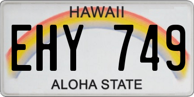 HI license plate EHY749