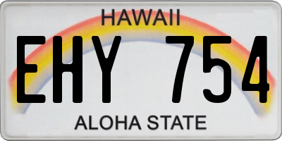 HI license plate EHY754