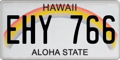 HI license plate EHY766