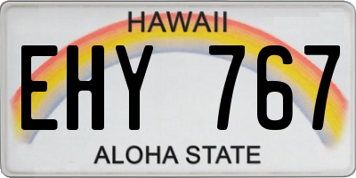 HI license plate EHY767