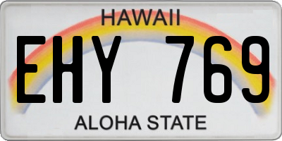 HI license plate EHY769