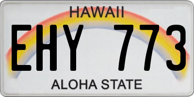 HI license plate EHY773