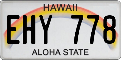 HI license plate EHY778