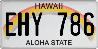 HI license plate EHY786