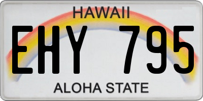 HI license plate EHY795