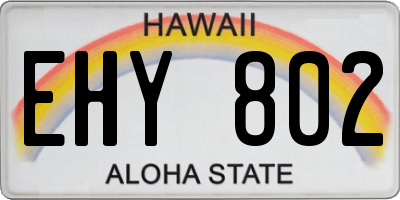 HI license plate EHY802