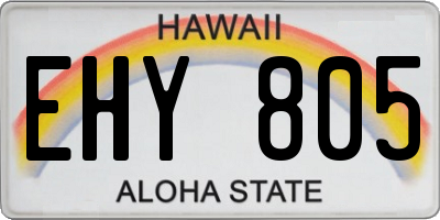 HI license plate EHY805
